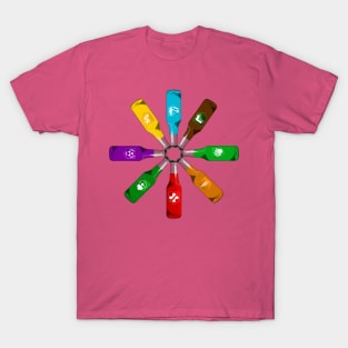 Zombie 8 Perk Pinwheel on Hot Pink T-Shirt